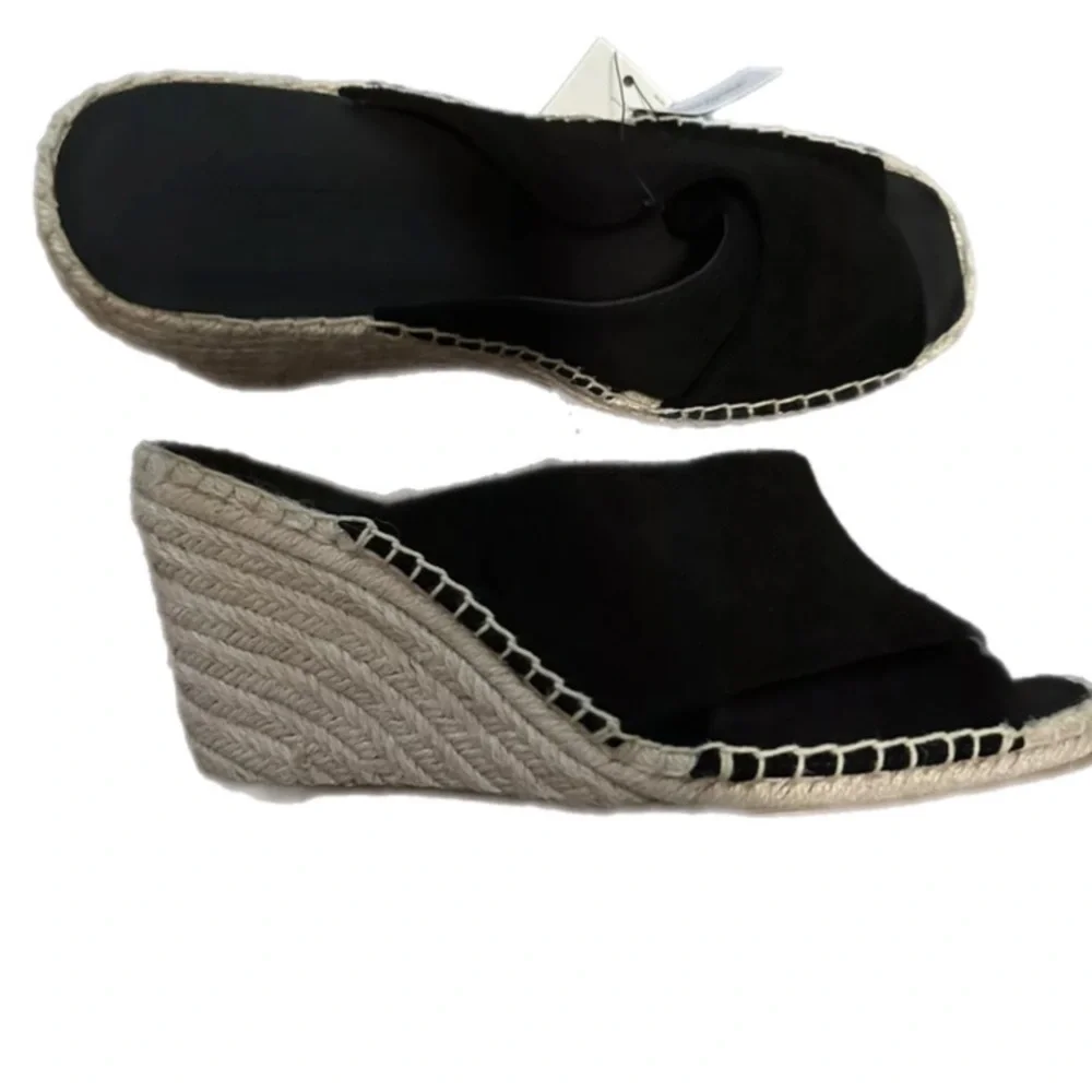 Banana Republic Women’s  Espadrille Wedge Sandals Black Size 7